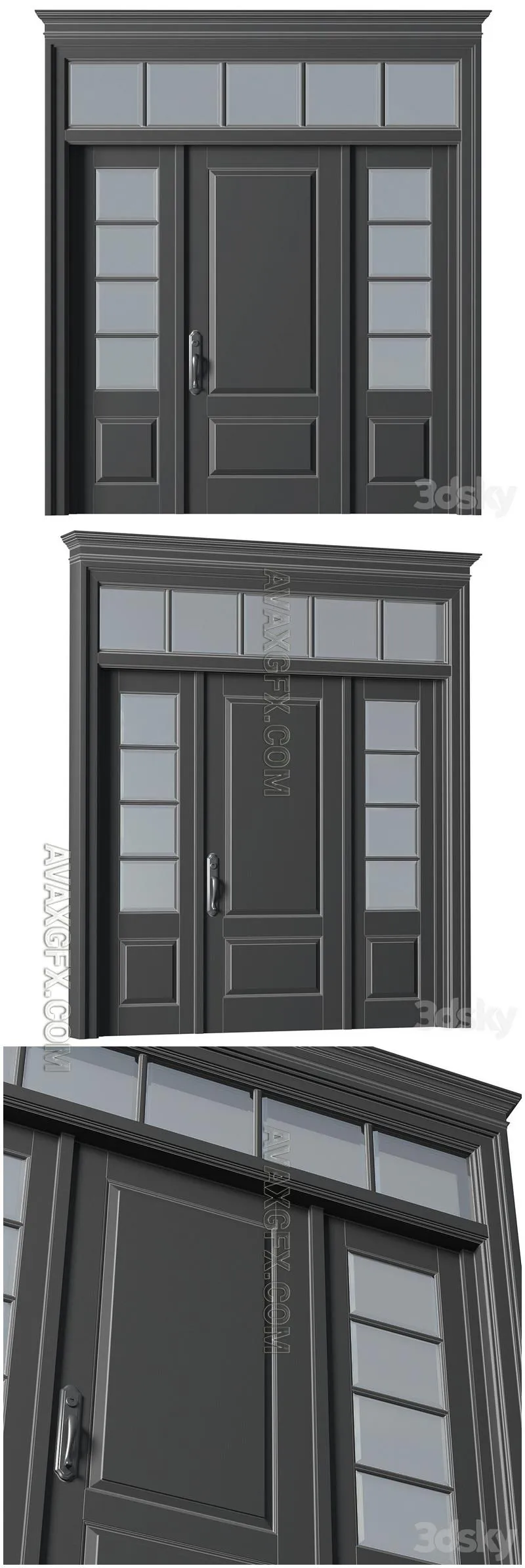 Entrance modern classic street doors - 3D Model