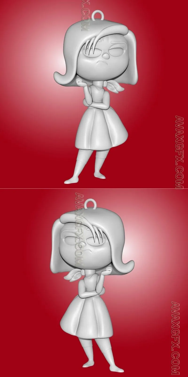 Inside Out Disgust Keychain - STL 3D Model