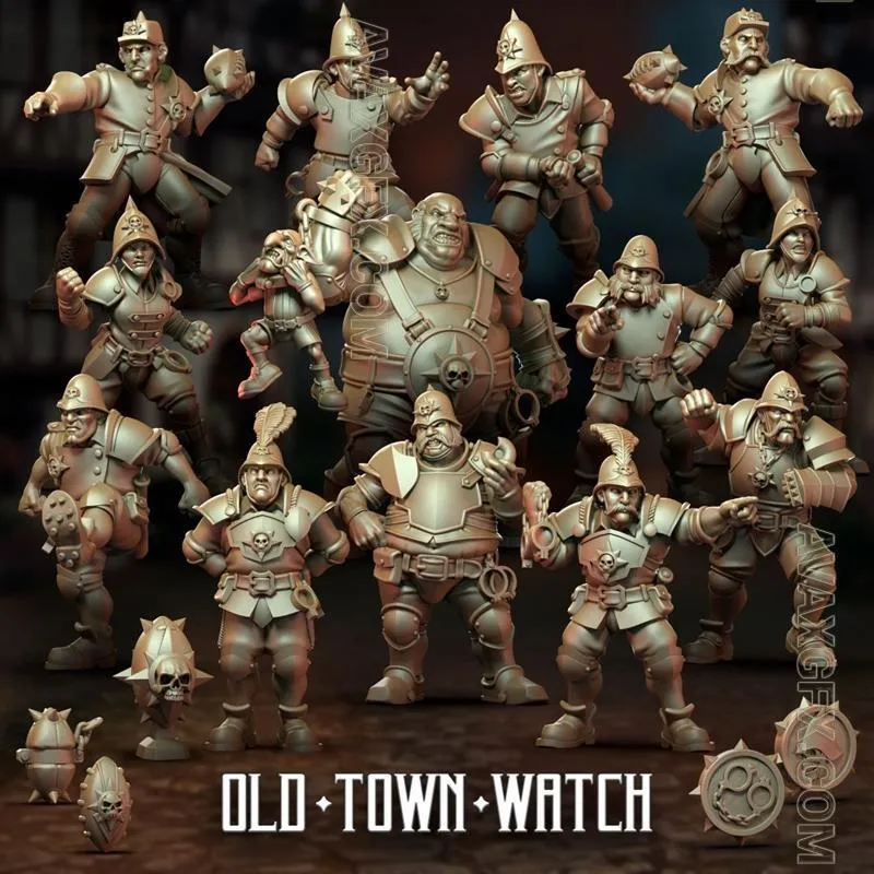 Punga Miniatures - Old Town Watch Team April 2024 - STL 3D Model