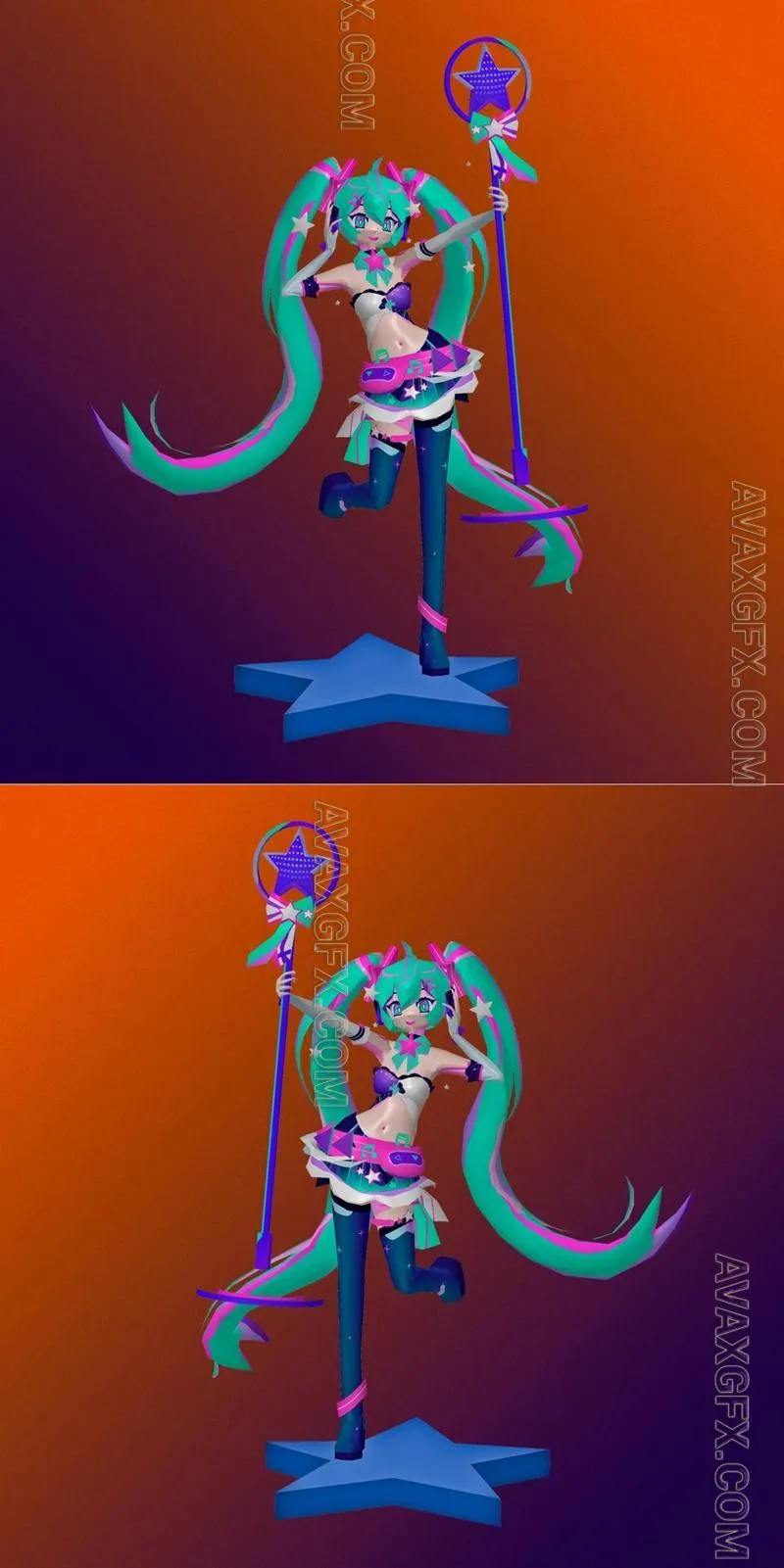 Hatsune Miku Muse Dash ver - STL 3D Model