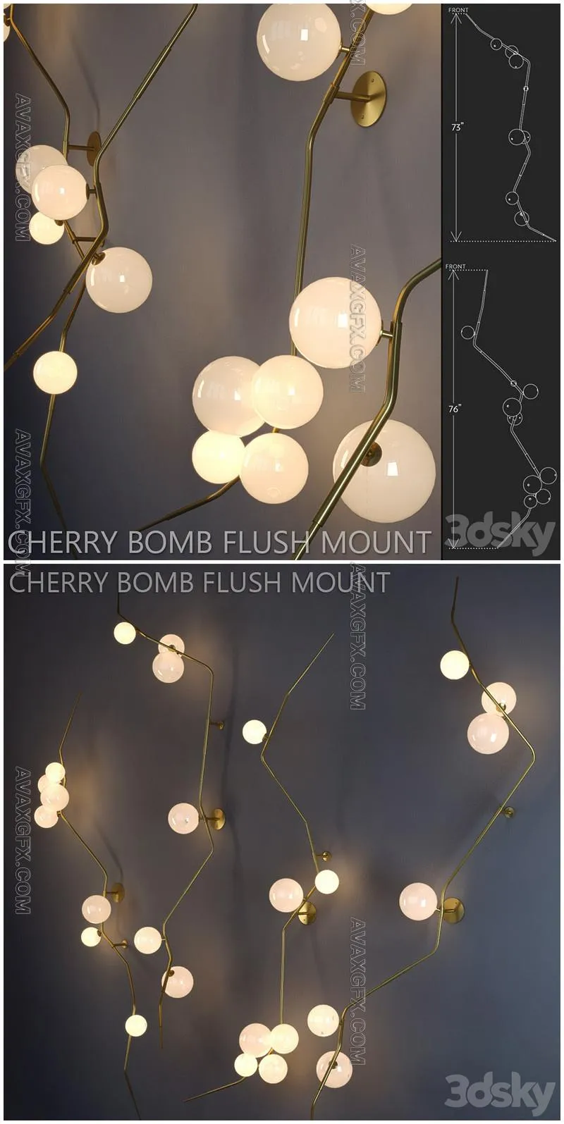 Wall lamps Cherry Bomb Flush Mount - 3D Model