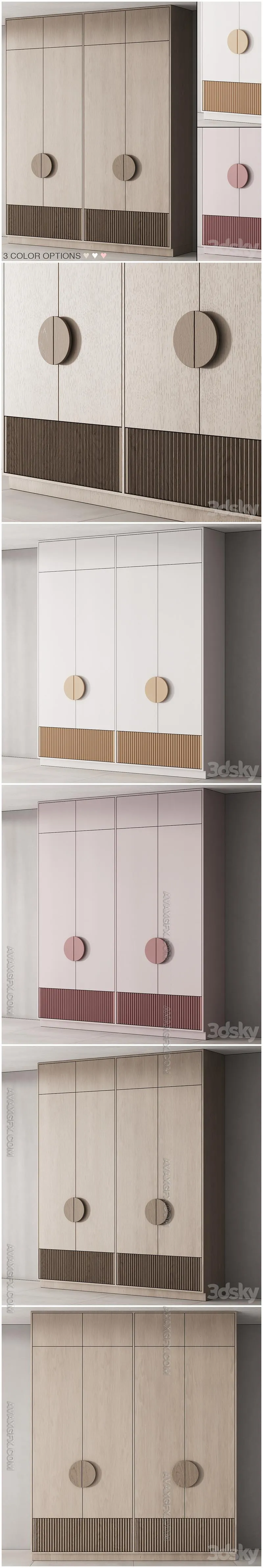 200 furniture for children 02 cupboard in 3 options 01 - 3D Model