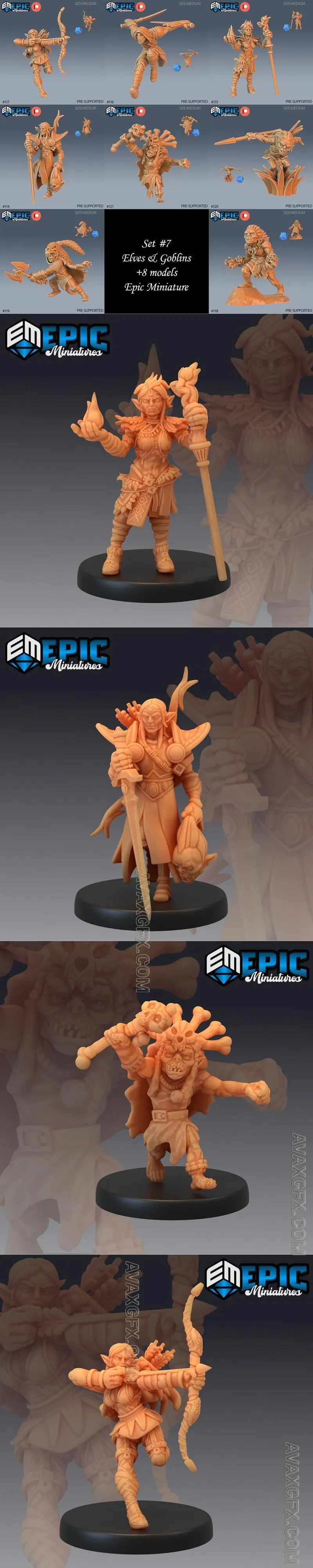 Epic Miniatures - Elves & Goblins May 2024 - STL 3D Model