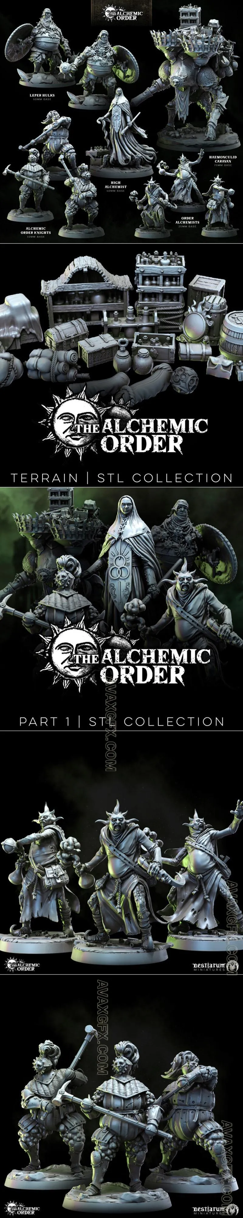 Bestiarum Miniatures - Alchemic Order-Part 1 May 2024 - STL 3D Model