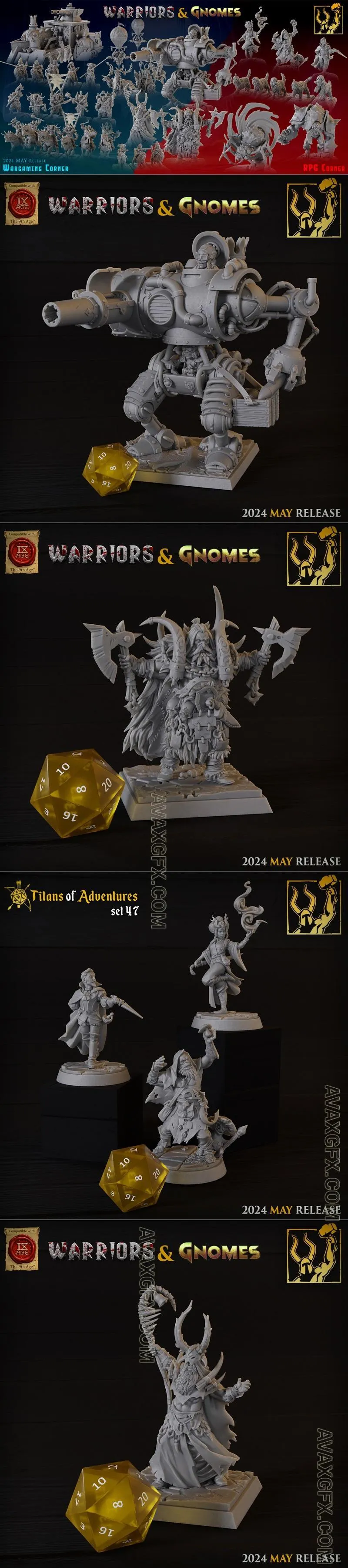 Titan Forge - Warriors & Gnomes Vol2 May 2024 - STL 3D Model