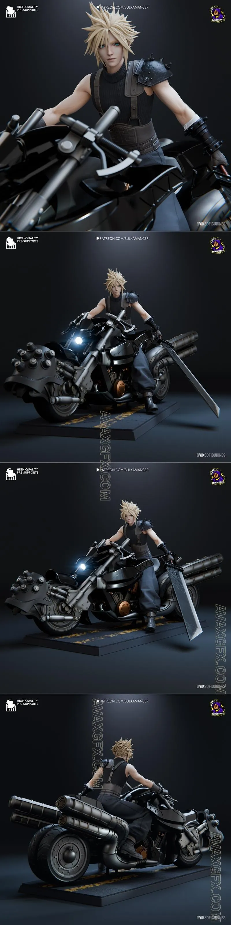Bulkamancer Sculpts - Cloud - Final Fantasy VII - STL 3D Model