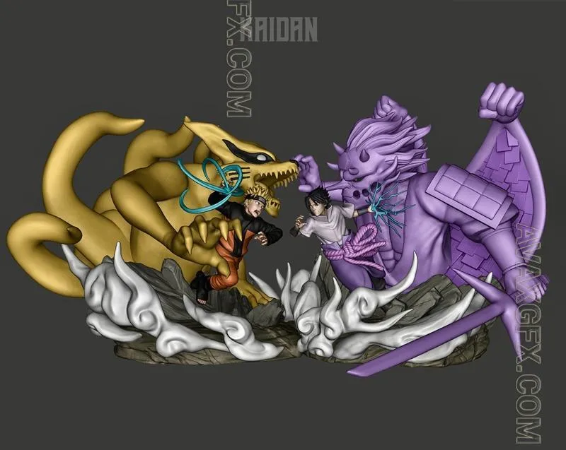Kaidan - Naruto - Sasuke VS Naruto - STL 3D Model