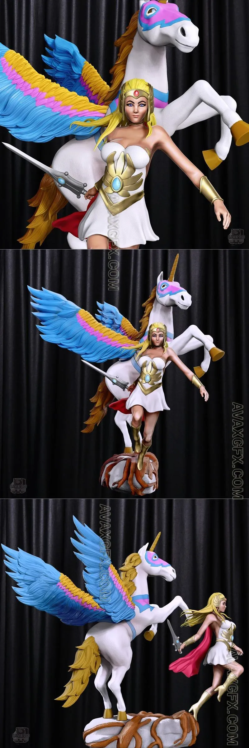 She-Ra - Princess of Power and Swift Wind - STL 3D Model
