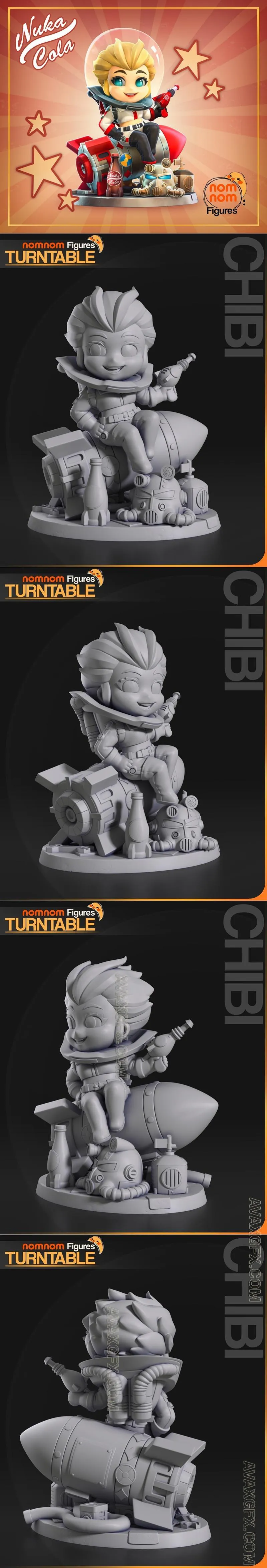 Nomnom Figures - Chibi Nuka Girl from Fallout 4 - STL 3D Model