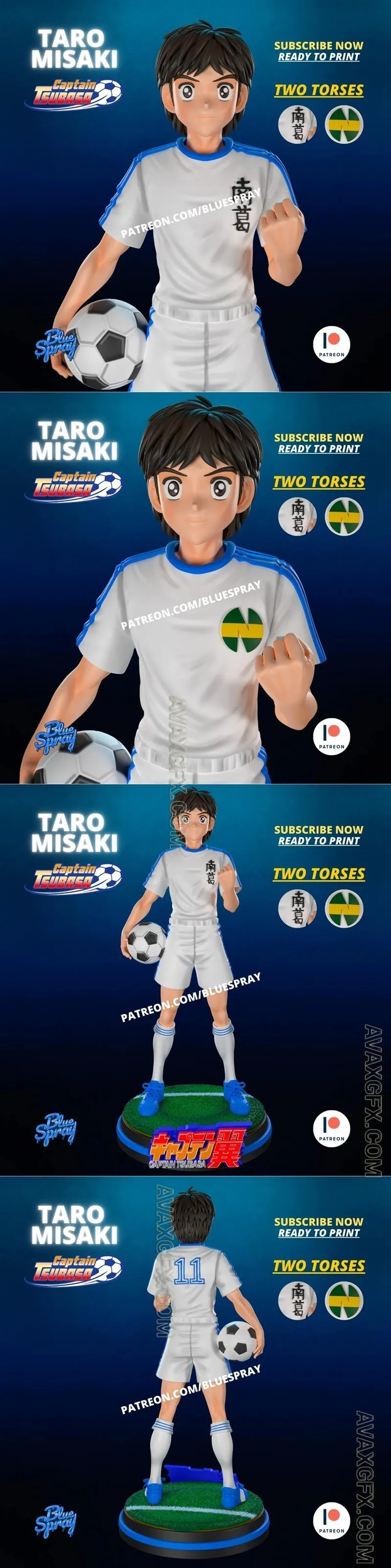 Blue Spray - Taro Misaki - STL 3D Model