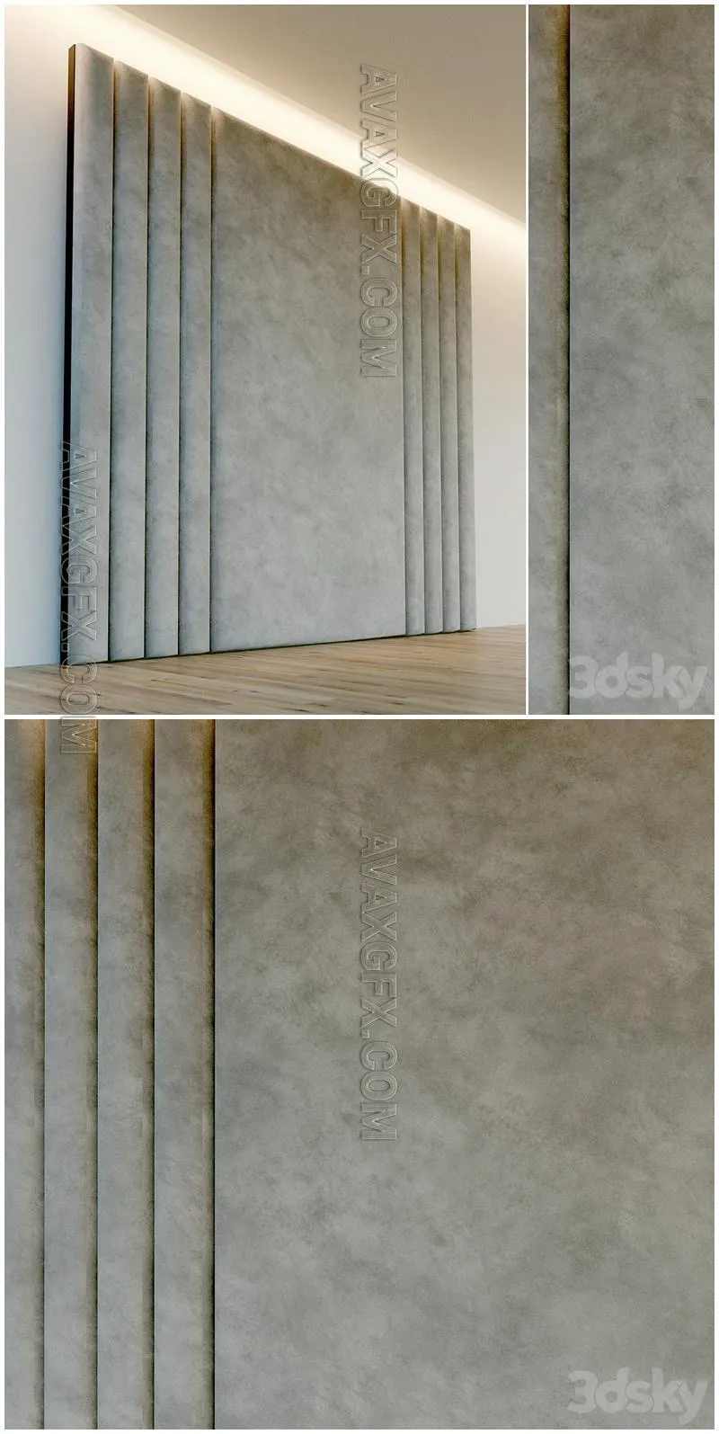 Decorative wall. Soft panel. 71 - 3D Model