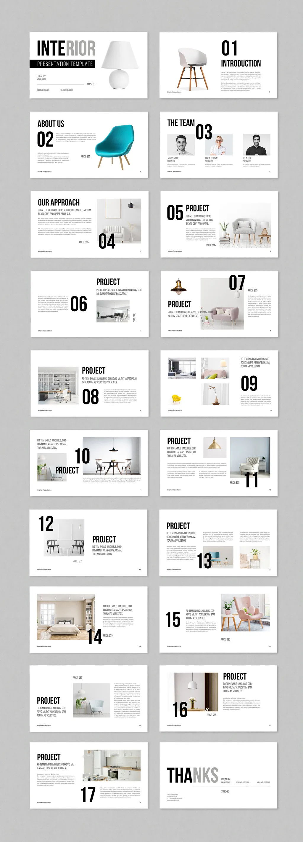 Adobestock - Interior Design Presentation Template Layout 757163841