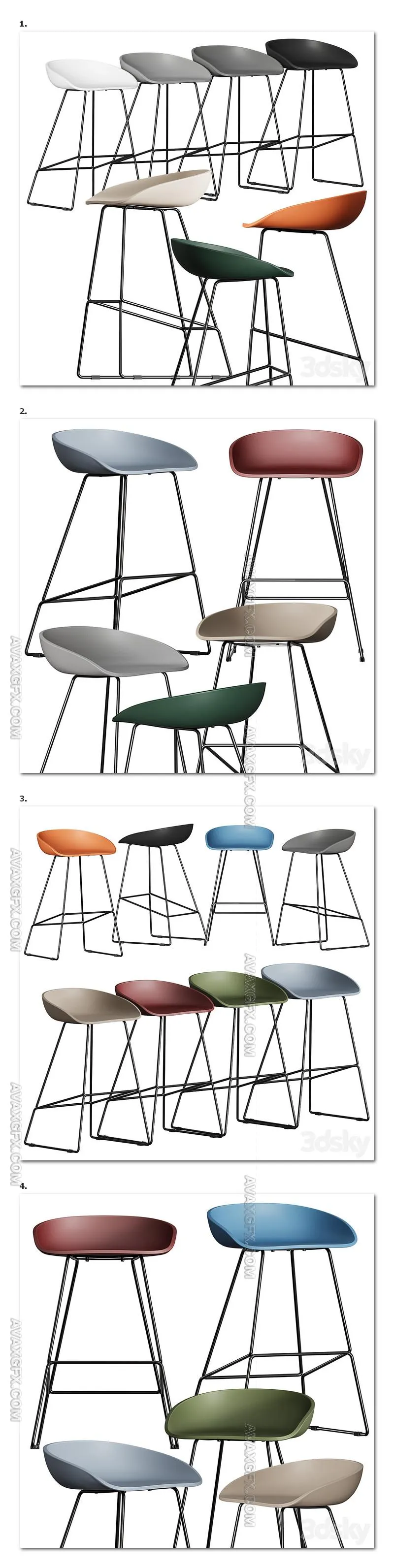 Bar stool aas - 3D Model