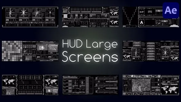 HUD Large Screens for After Effects 52052986 Videohive