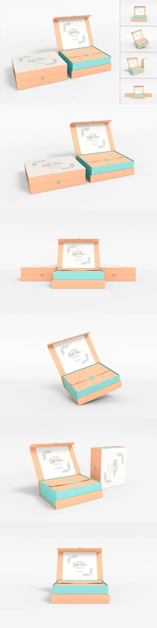 Paper Gift Box Branding Mockup Set