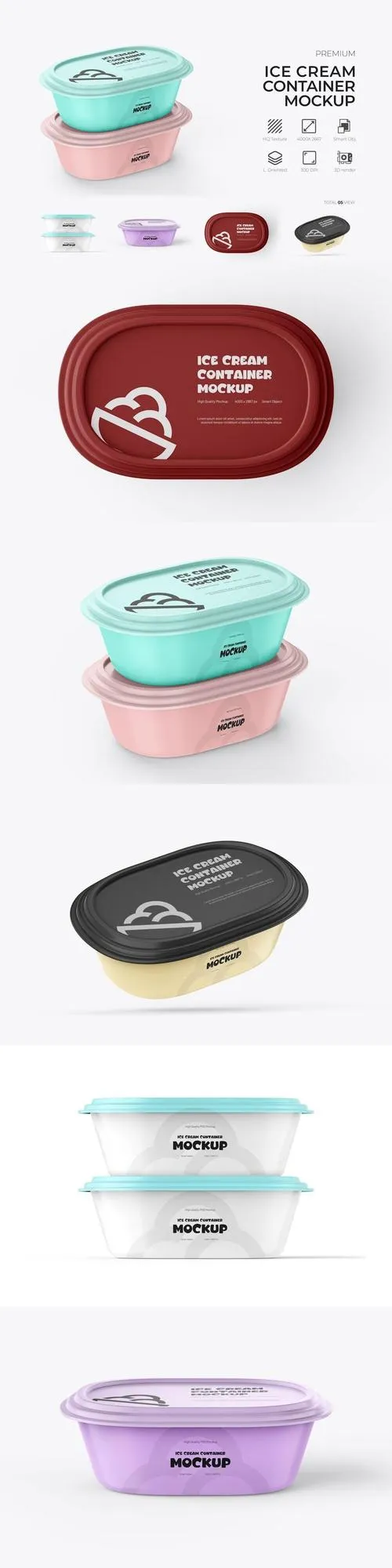 Ice Cream Container Mockup