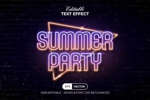Summer Party Text Effect Neon Style - 196293204
