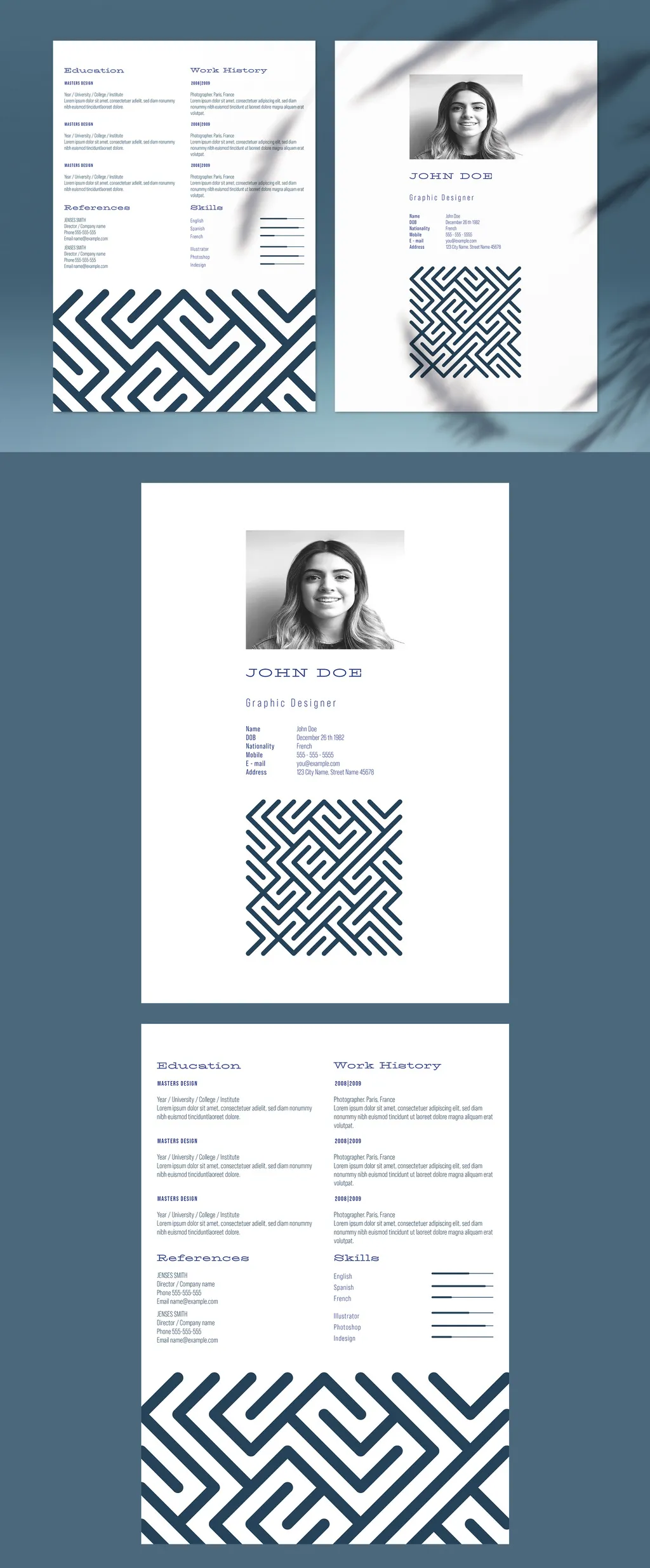 Adobestock - Professional Curriculum Vitae Layout 758298967