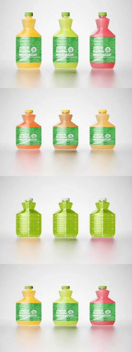 Set Juice Bottles Mockup