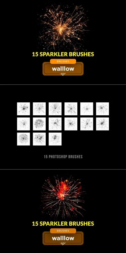 Sparkler photoshop brushes, Firework brushes - 2DUUX5D