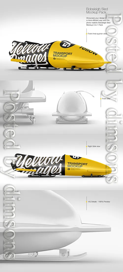 Bobsleigh Sled Mockup Pack 27301