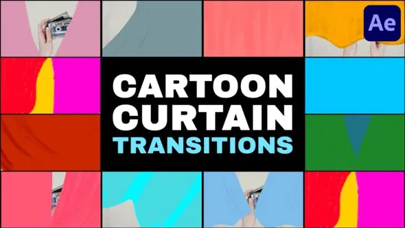 Cartoon Curtain Transitions | After Effects 51981516 Videohive