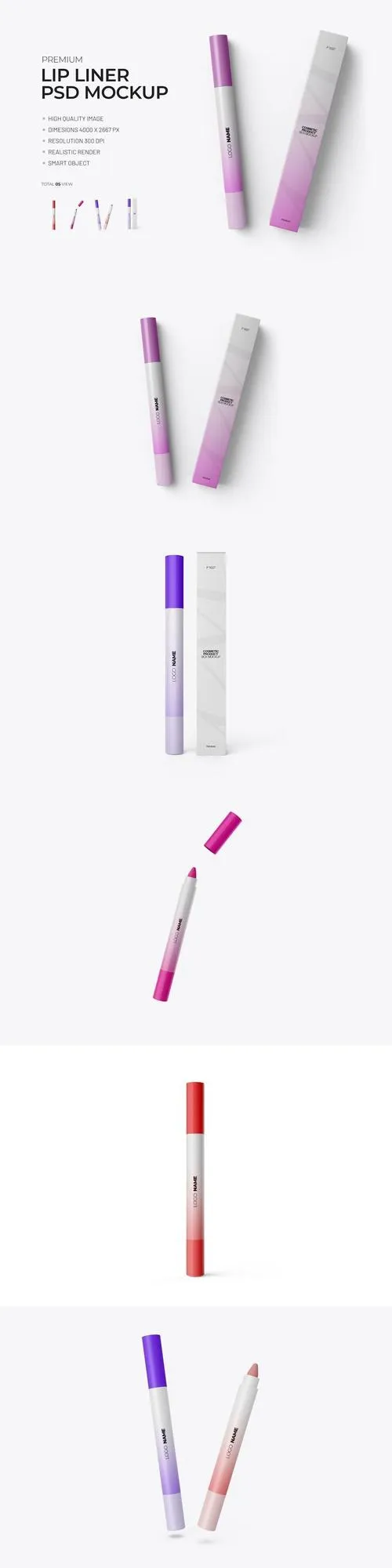 Lip Liner PSD Mockup