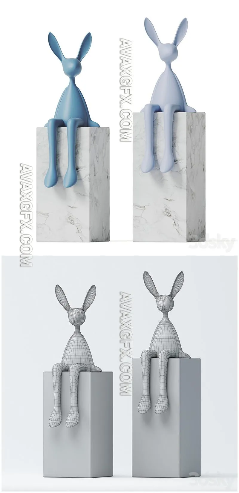 Rabbit Sculpture - 3D Model