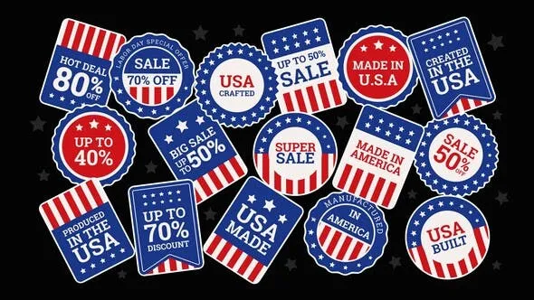 USA Stickers Animated Overlays 52321703 Videohive