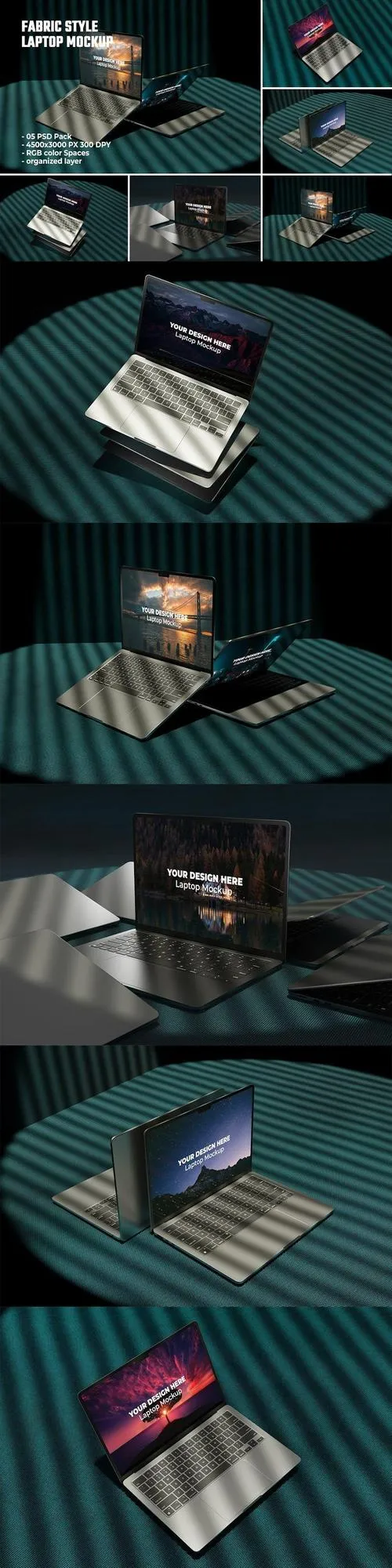 Fabric Style Laptop Mockup