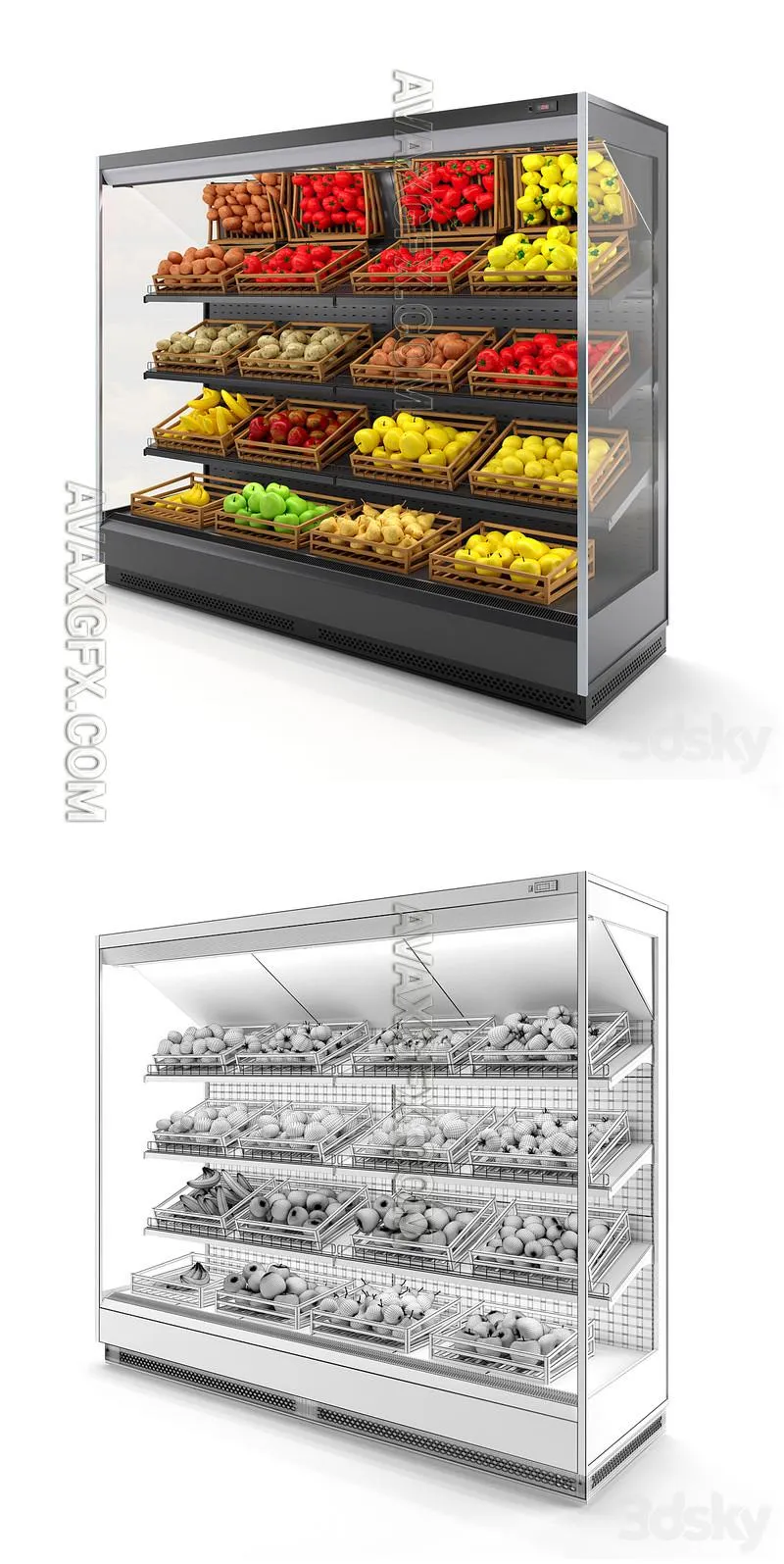 Refrigerator Tesey Plug-in fruit and vegetable - 3D Model