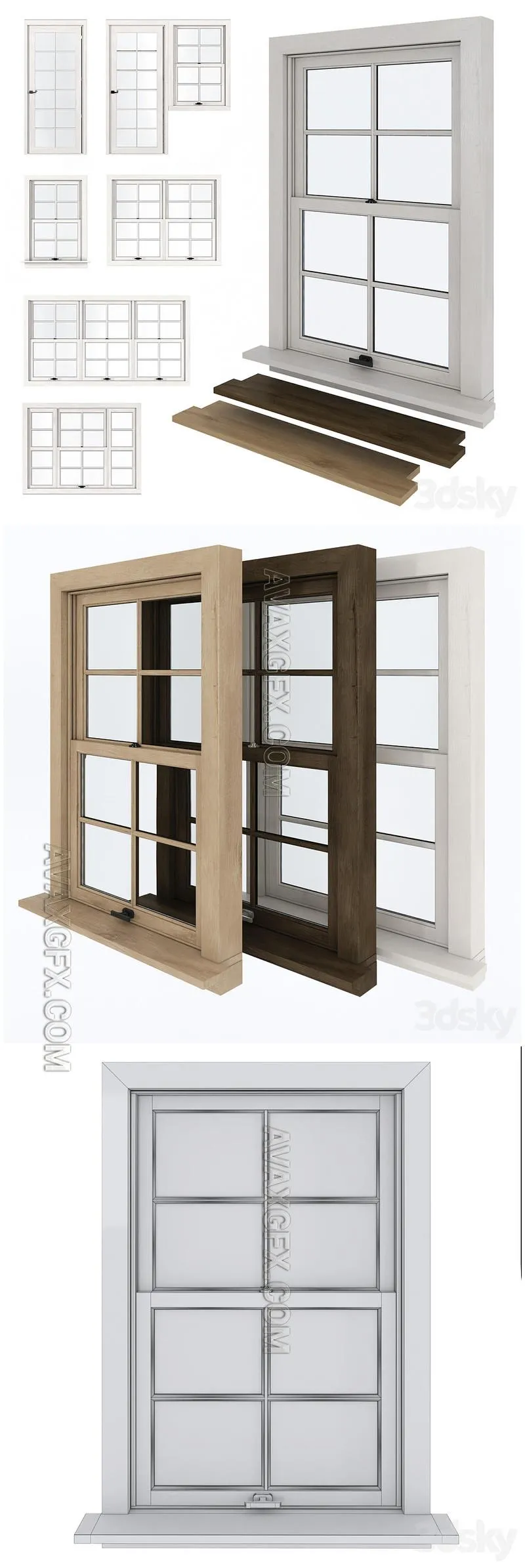 American type of plastic windows - 3D Model