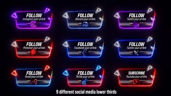 Neon Social Lower Thirds 52108571 Videohive