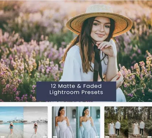 12 Matte & Faded Lightroom Presets - QZVU55X