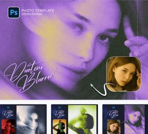 Duotone Blurred Photo Template - 188279397