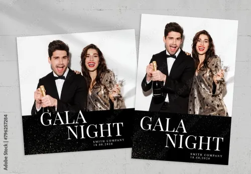 Adobestock - Gala Night Photo Card Layout 796257284