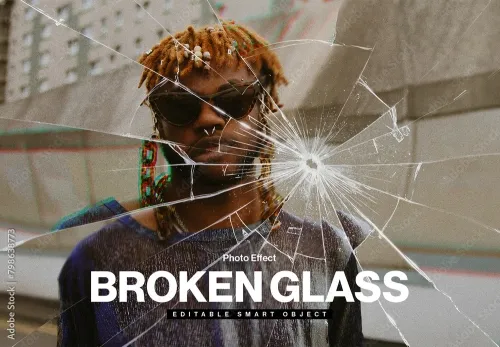 Broken Glass Photo Effect 798638773