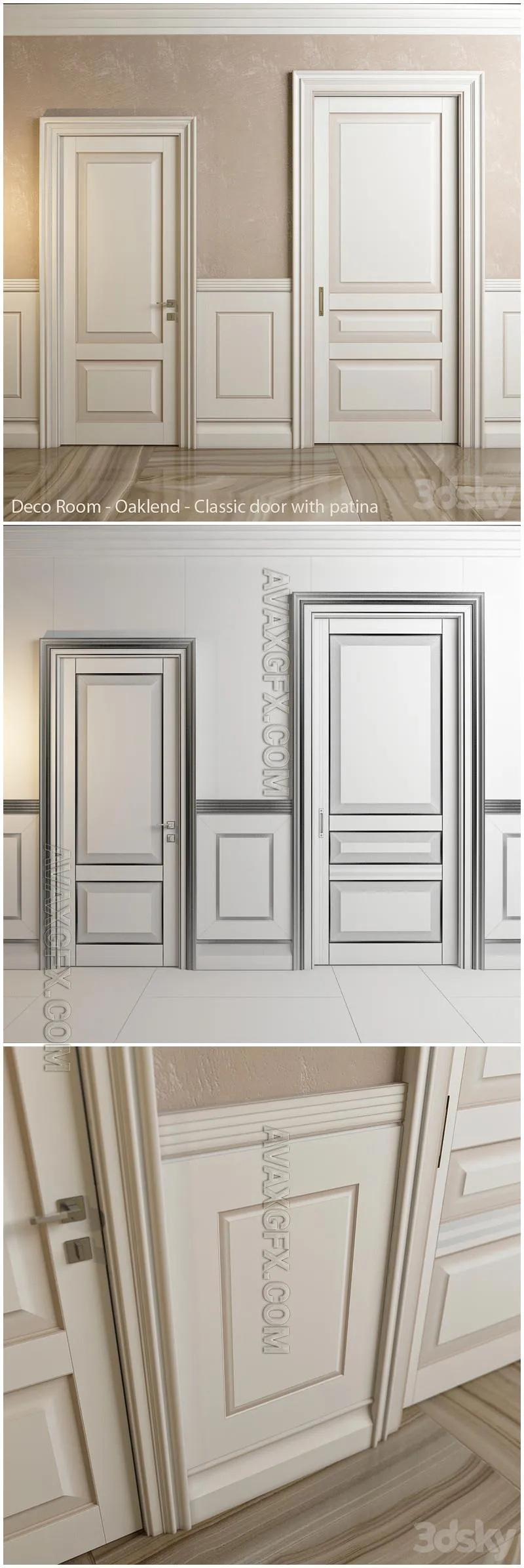 Classic doors and panels - Deco Room - Oaklend - 3D Model