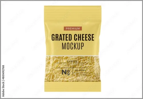 Grated cheese packaging mockup 801492768