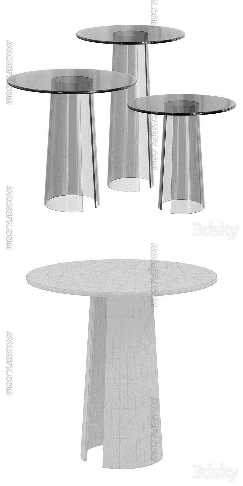 Side table Acrylic - 3D Model