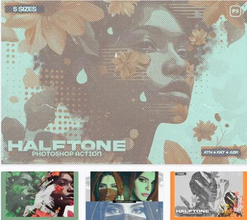 Halftone Photoshop Action - 196283622