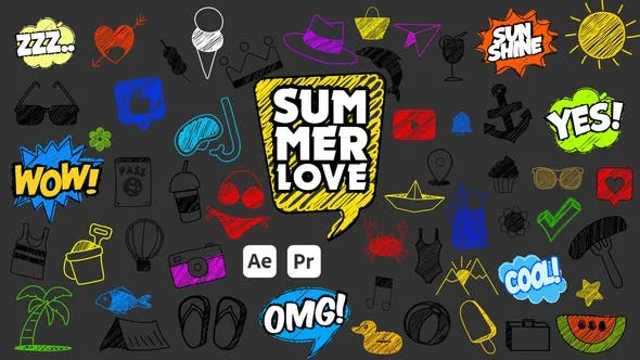 Summer Scribble Icons 52070168 Videohive