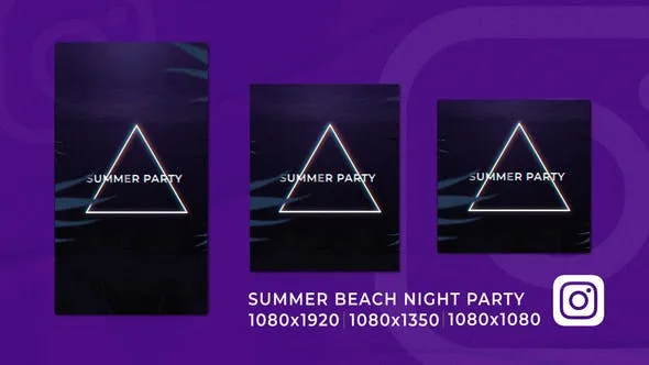 Tropical Summer Beach Night Party Instagram Reel 52003634 Videohive