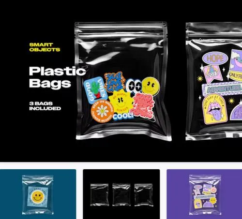 Plastic Bags Mockup - 92543383