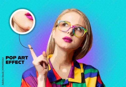 Adobestock - Pop Art Photo Effect Mockup 791498562