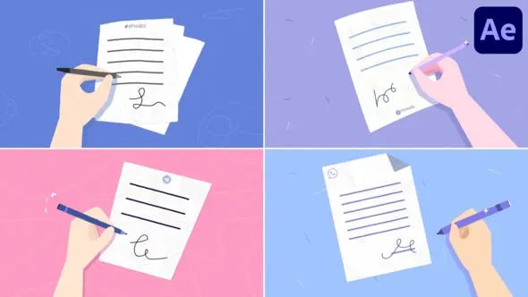 Hands Sign Document Explainer for After Effects 52156864 Videohive