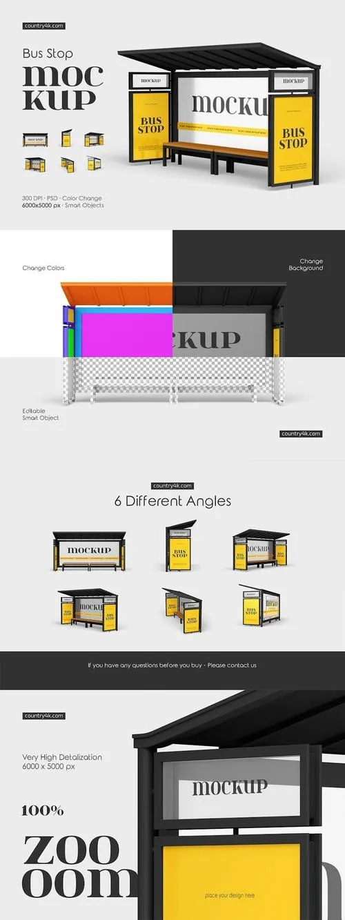 Bus Stop Mockup Set