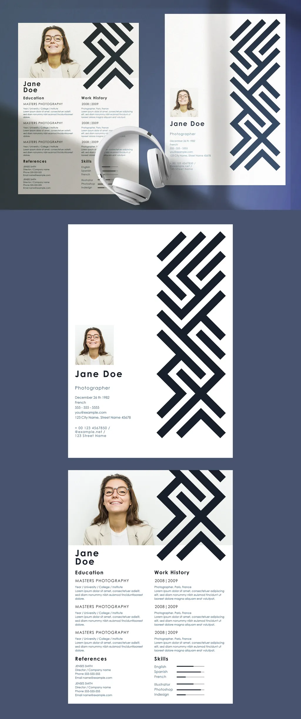 Adobestock - Professional Curriculum Vitae Layout 758298928