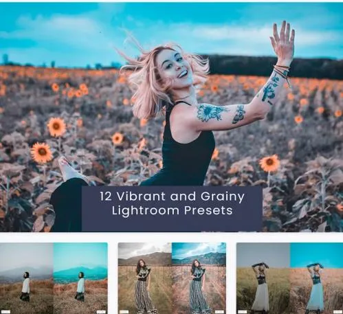 12 Vibrant and Grainy Lightroom Presets - JCS387M