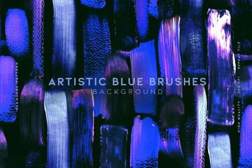 Artistic Blue Brushes Pattern - 202290993